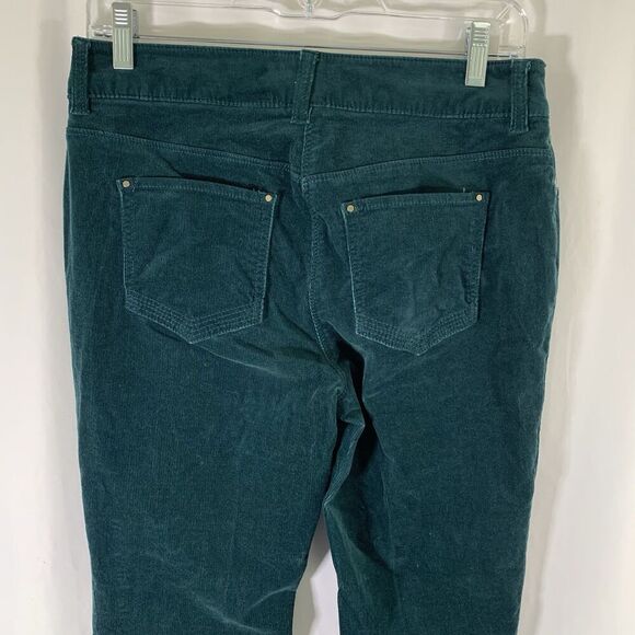Chico's Corduroy Pants Women's 4 Green Soft Cotton Blend Pockets Mid Rise - Picture 9 of 10